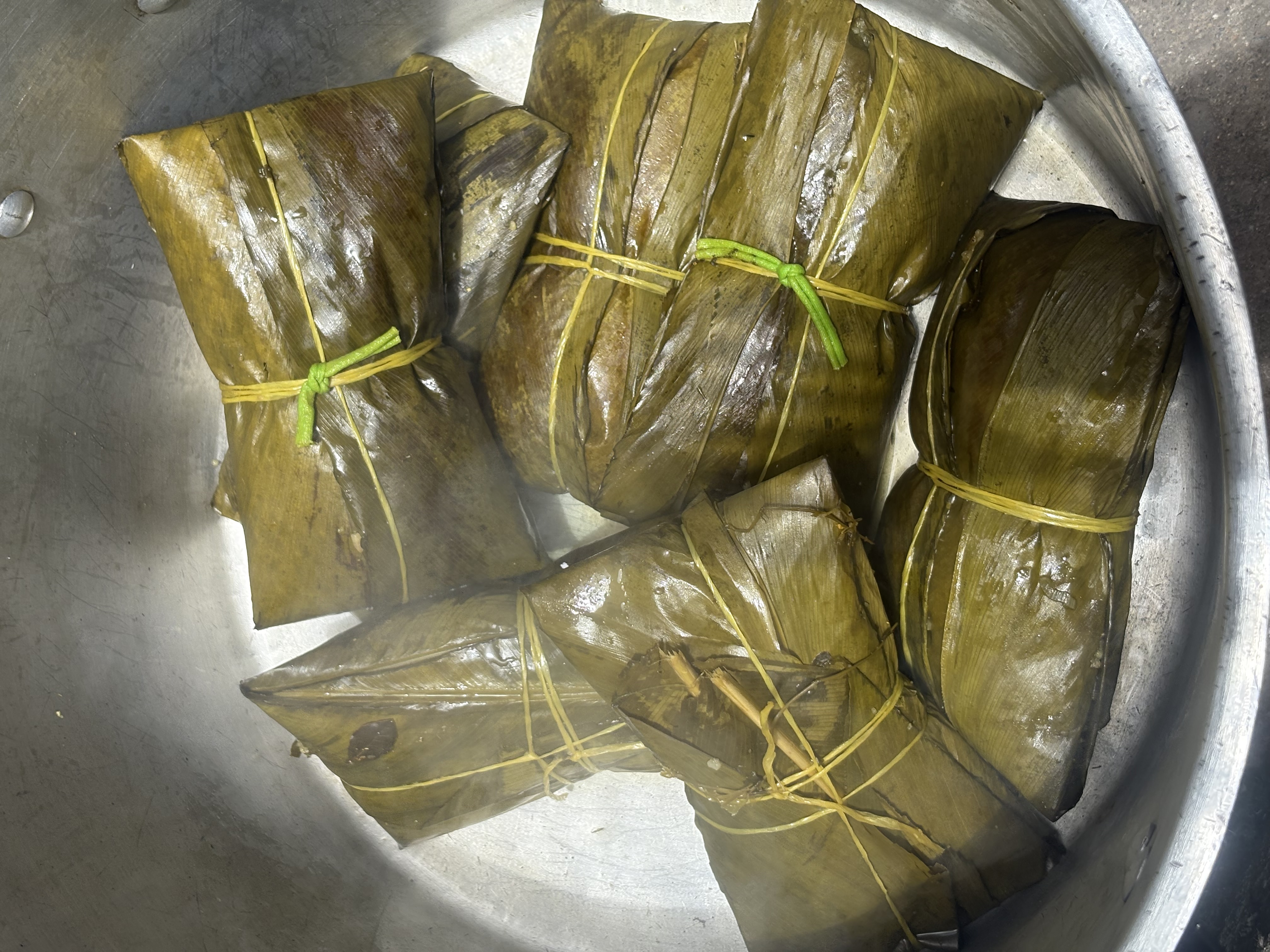 Traditional tamales in a pot